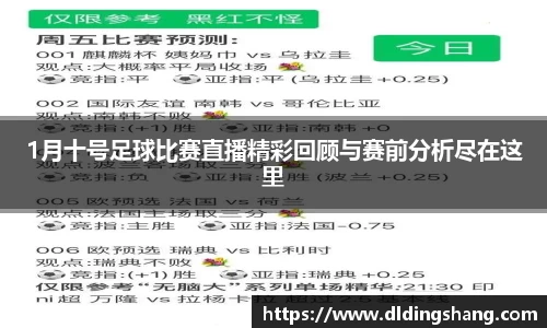 1月十号足球比赛直播精彩回顾与赛前分析尽在这里